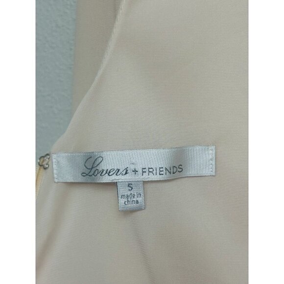 Lovers + Friends Romper Size Small Beige Pale Pink Long Sleeve Sheer Festival - Picture 11 of 15